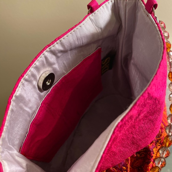 Evening bag with beaded handles - Picture 2 of 4